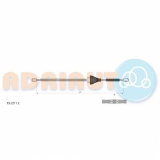 13.0211.2 ADRIAUTO Тросик стояночного тормоза Adriauto
