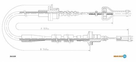 28.0109 ADRIAUTO Тросик сцепления Adriauto