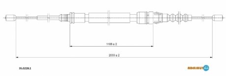 35.0228.1 ADRIAUTO Трос гальмівний PEUGEOT 308 all LH-RH07-