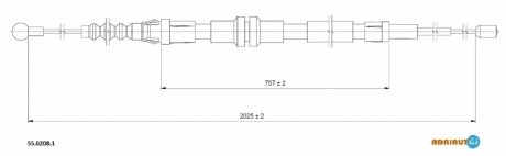 55.0208.1 ADRIAUTO Трос гальмівний VW Caddy all R08-