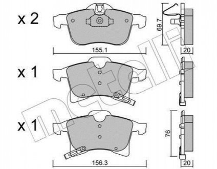 22-0539-0 Metelli Тормозные колодки