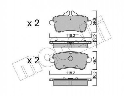 22-0968-0 Metelli Тормозные колодки