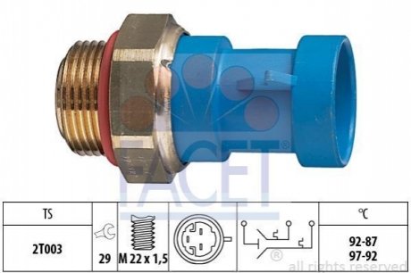 7.5643 FACET Датчик включения вентилятора Citroen Jumper / Fiat Ducato / Peugeot Boxer 2.0-2.8 i/D/HDi/iDTD/TDI 9