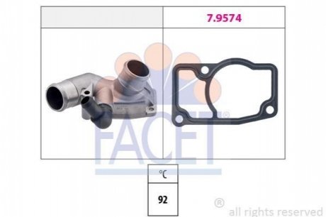 7.8347 FACET Термостат MB V (638/2)/Opel Astra G/Zafira A 2.0DI/DTI 16V/2.8i 97-11 (92C) с корпусом