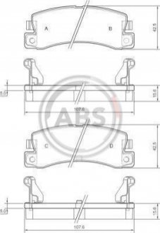 36604 A.B.S. Колодки гальмівні задн. Avensis/Corolla/Camry/Corona/Celica/Carina/RX/ES 87-07