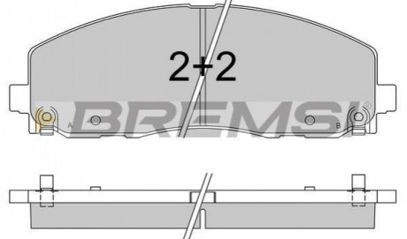 BP3543 BREMSI Гальмівні колодки перед. Fiat Freemont 11-/Dodge Caravan 08- (183x63.2x19.5)