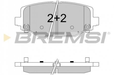 BP3544 BREMSI Гальмівні колодки зад. Fiat Freemont 11-/Dodge Caravan 08- (130.1x55.2x17.1)