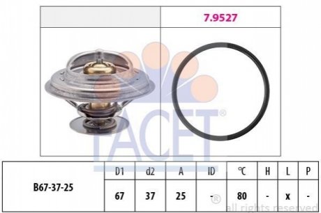 7.8623 FACET Термостат OM 615-617/BMW 3(E30)/5(E12/E28) 68-/VW 2.3-3.2 V6/VR6 90- (79 C)