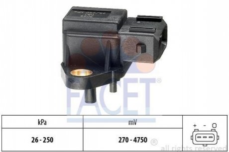 10.3029 FACET Датчик тиску наддуву (3 конт.) BMW 3(E36)/5(E34,E39)/7(E38) 2.5D 91-07