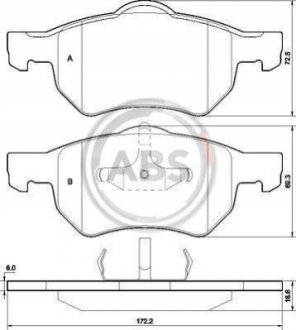 37469 A.B.S. Колодки гальмівні пер. Voyager/Grand Voyager/Caravan/Grand Caravan 00-08