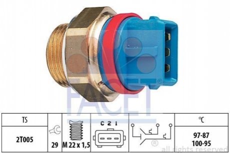 7.5631 FACET Датчик включения вентилятора Berlingo 1.8/1.9D (XUD7/9) >№дв.O 07266