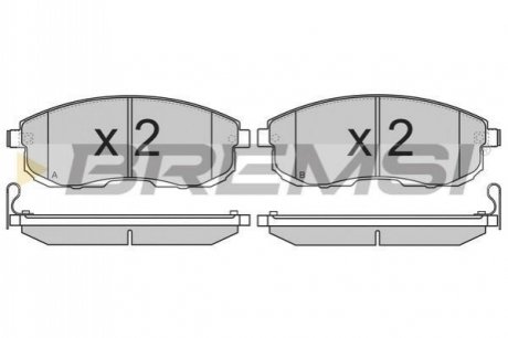 BP3342 BREMSI Гальмівні колодки перед. Suzuki SX4 06-/Nissan Tiida 07-12 (Hitachi)