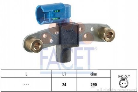 9.0597 FACET Датчик коленвала Renault KANGOO, MEGANE I,CLIO II 1.2/1.4/1.6 96-