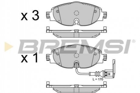 BP3516 BREMSI Тормозные колодки перед. VW Golf VII 12- /Octavia III 12- (TRW)