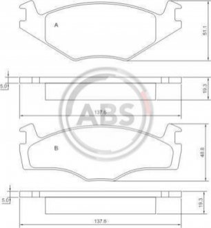 36536 A.B.S. Колодки тормозные перед. Caddy/Cordoba/Golf/Ibiza/Jetta (81-03)