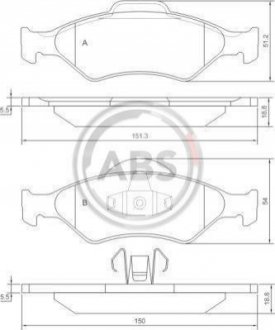 37196 A.B.S. Гальмівні колодки дискові (1 к-т)