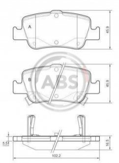 37616 A.B.S. Гальмівні колодки зад. Toyota Auris 07-12/Corolla 13- (bosch)