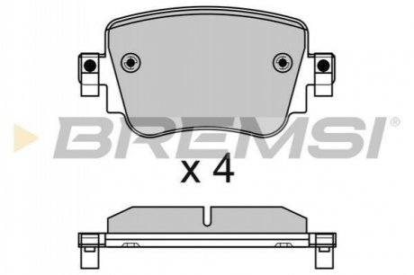 BP3623 BREMSI Гальмівні колодки зад. Octavia III/Sharan/Audi Q3 12- (TRW)