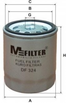 DF 324 M-FILTER Фильтр топливный OM615-617 MB 207-307 -88/100 -96/W123 -86