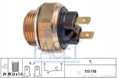 7.5135 FACET Датчик включения вентилятора MB Vito (638) 96-03 2.0-2.3d