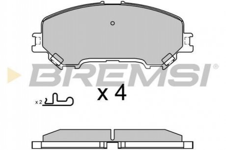 BP3629 BREMSI Гальмівні колодки перед. Qashqai II/Kadjar 13- (Akebono)