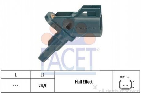 21.0002 FACET Датчик ABS Ford FOCUS,C-MAX,MONDEO IV 03- перед Л/Пр