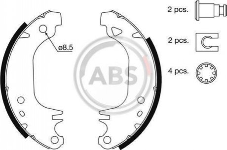8312 A.B.S. Колодки тормозные задн. Peugeot 309/206/208 (82-96)