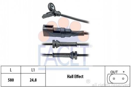 21.0023 FACET Датчик ABS Ford FOCUS 1.4-2.0 98-04 передний Л/Пр