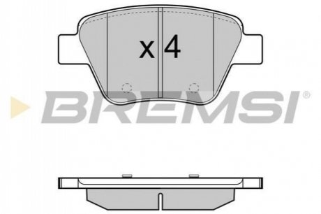 BP3429 BREMSI Гальмівні колодки зад. Caddy/Jetta 10-/Golf 09-13