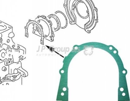 1119100100 JP GROUP Прокладка кришки колінвала (задньої) LT2.4/2.5/T4