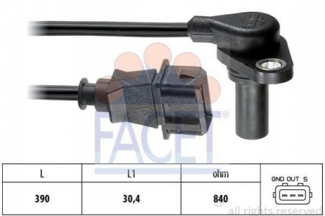 9.0204 FACET Датчик колінвала Octavia/Bora/Golf 1.6-2.3 96-07