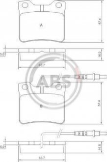 36683 A.B.S. Гальмівні колодки зад. Peugeot 406/607 95- (ATE)