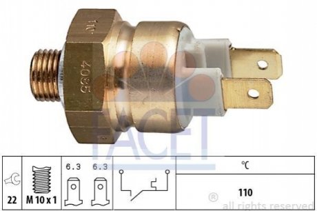 7.4085 FACET Датчик температури Audi 100/80/A6 1.6-2.3 85-98