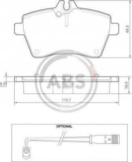 37456 A.B.S. Колодки тормозные пер. Yaris/W169/W245 04-