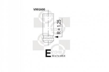 V991600 BGA Клапан выпускной Daewoo Lanos/Sens 97-05