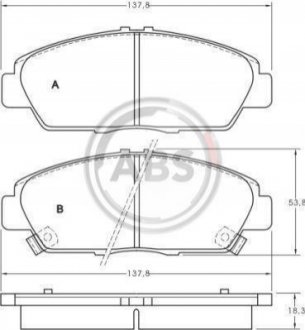 36780 A.B.S. Колодки гальмівні перед. Accord (93-00)