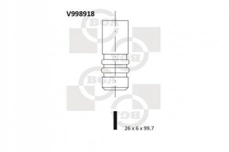V998918 BGA Клапан впуск. Fiesta/Mazda 2 02- 1.25i