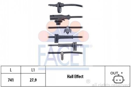 21.0124 FACET Датчик ABS передній Ford Courier 14->