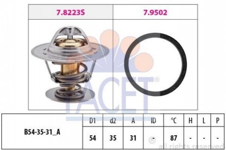 7.8278 FACET Термостат T4/T5/VW/Audi 1.9D/TD/2.0