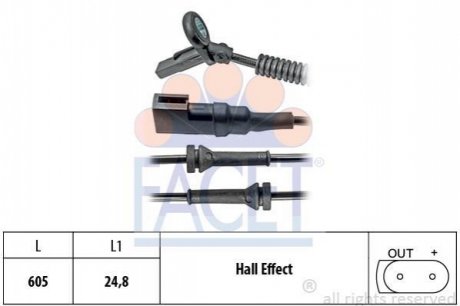 21.0152 FACET Датчик ABS перед. Connect 02-