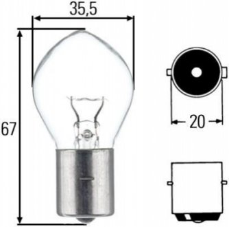 8GA002083-131 HELLA Автолампа BA20s f2 12V 35W