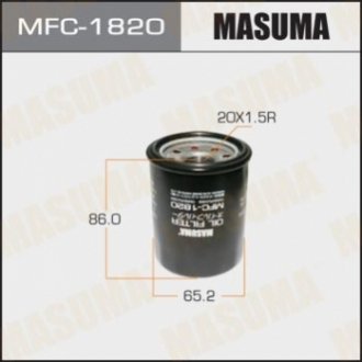 MFC1820 MASUMA Фільтр масляний Honda Accord (03-12/ 17-), Civic (02-10), CR-V (03-), Fit (04-), Pilot (09-15) (MFC-1820) MASUMA