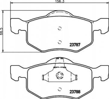 NP5028 NISSHINBO Колодки тормозные дисковые передние Mazda Tribute 2.0, 3.0 (06-08)/Ford KA 1.2, 1.3 (08-) (NP5028) NISSHINBO