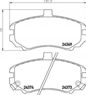 NP6079 NISSHINBO Колодки тормозные дисковые передні Hyundai Elantra 1.6, 1.8, 2.0 (00-06) (NP6079) NISSHINBO