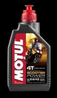 Масло для 4-х тактних двигателей синтетична Motul "Scooter Power 4T 5W40 MA", 1л (101260=105 105958