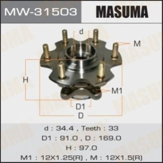 MW31503 MASUMA Ступица колеса заднего в сборе с подшипником Mitsubishi Pajero (00-06) (MW31503) MASUMA