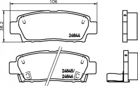 NP1092 NISSHINBO Колодки тормозные дисковые задние Toyota Camry 2.2, 3.0 (96-01) (NP1092) NISSHINBO