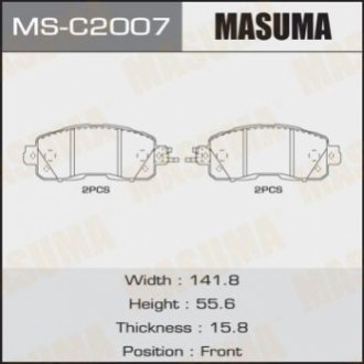 MSC2007 MASUMA Колодка тормозная передняя Nissan Leaf (13-17), Teana (14-21) (MSC2007) MASUMA