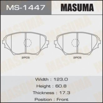 MS1447 MASUMA Колодка тормозная передняя Toyota RAV 4 (00-05) (MS1447) MASUMA