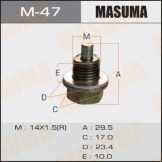 M47 MASUMA Пробка сливная поддона (с шайбой 14х1.5mm) Honda (M47) MASUMA